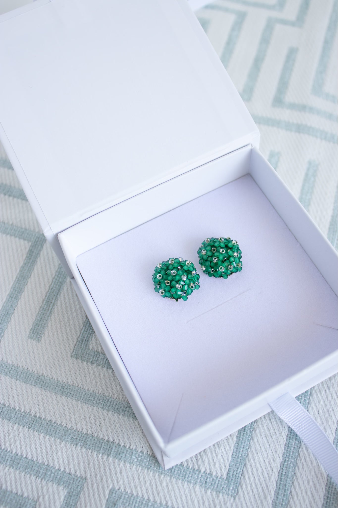Emerald Hydrangea Studs