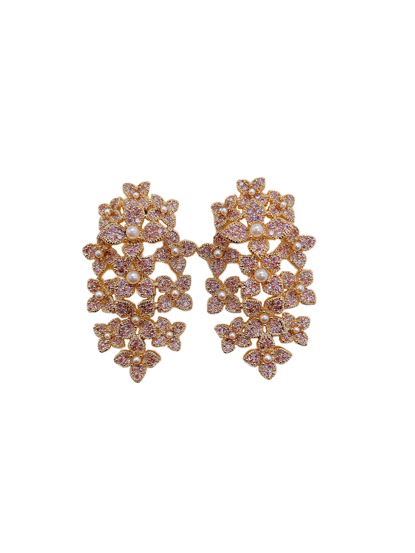 Katie Floral Cluster Studs • Pink
