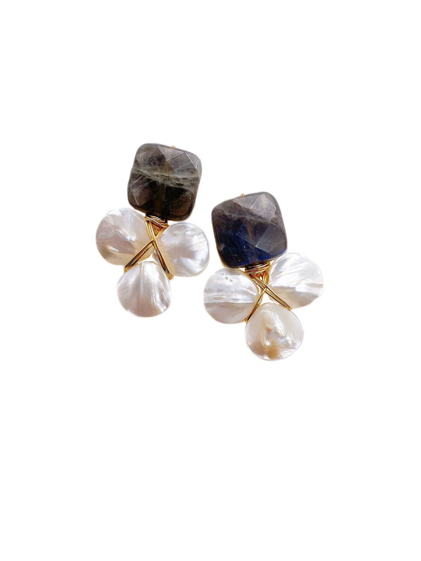 Callie Clover Leaf Dangles • Labradorite