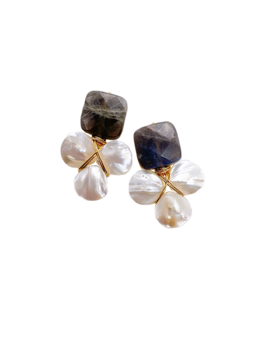 Callie Clover Leaf Dangles • Labradorite