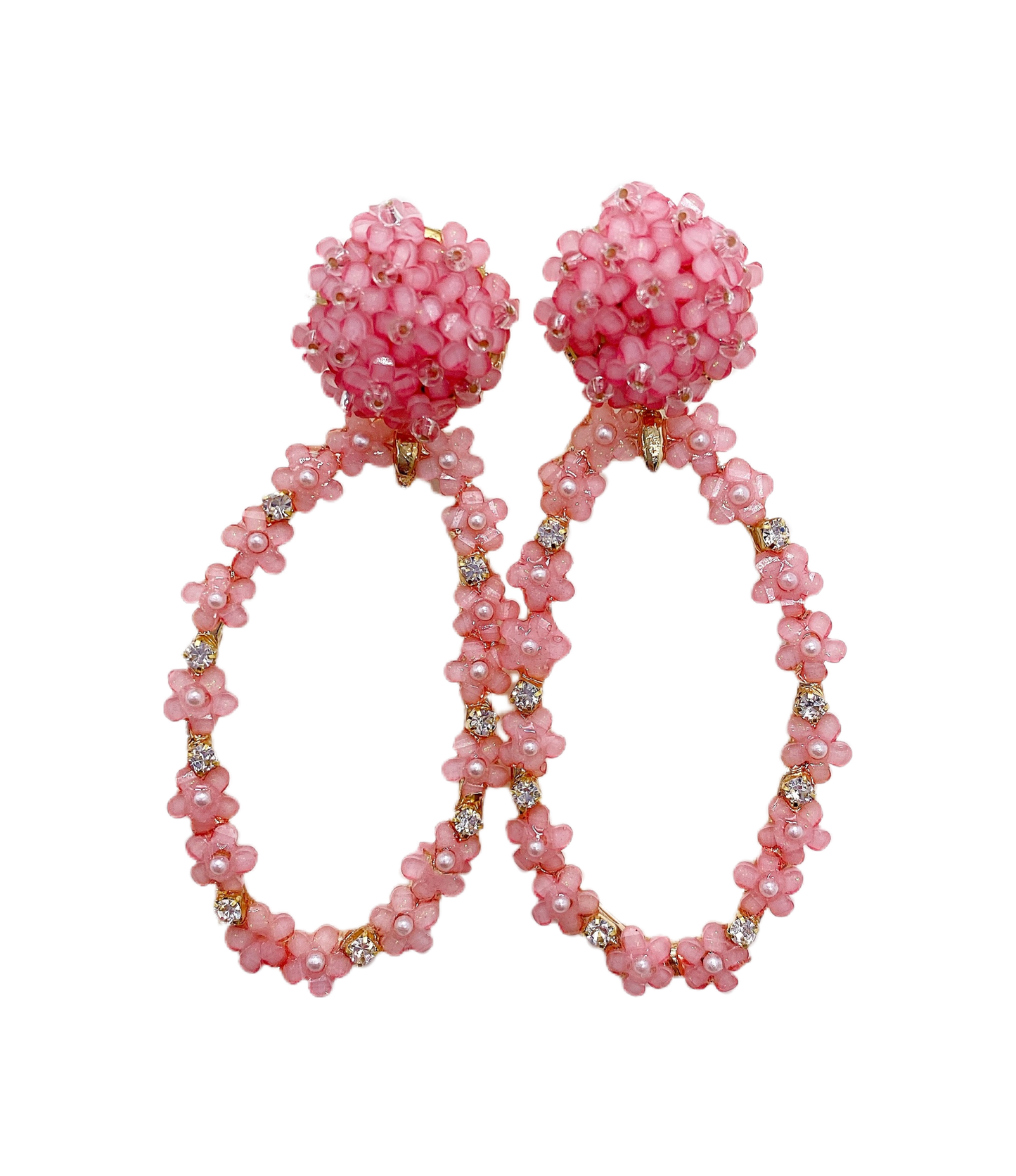 hydrangea pink cluster dangle