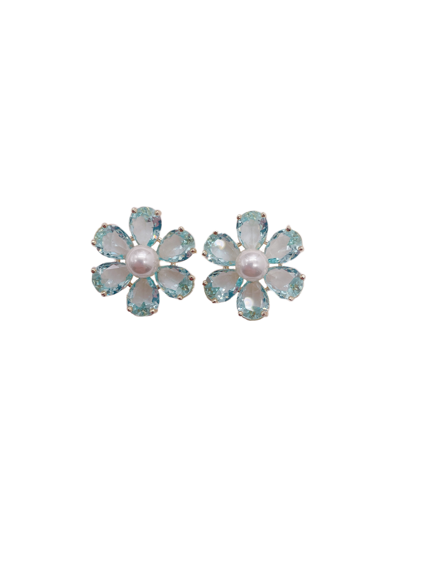 Olivia Floral Studs • Light Blue