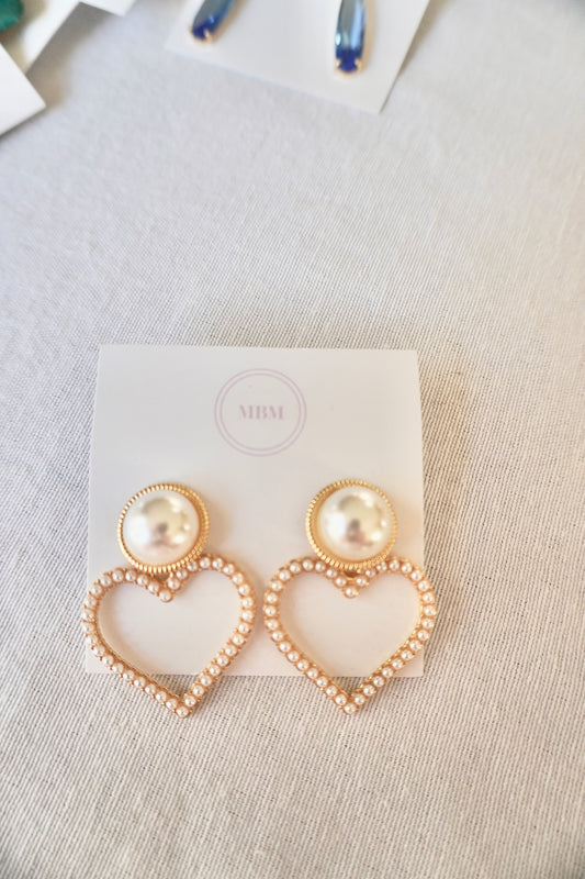 Pearl Heart Dangles