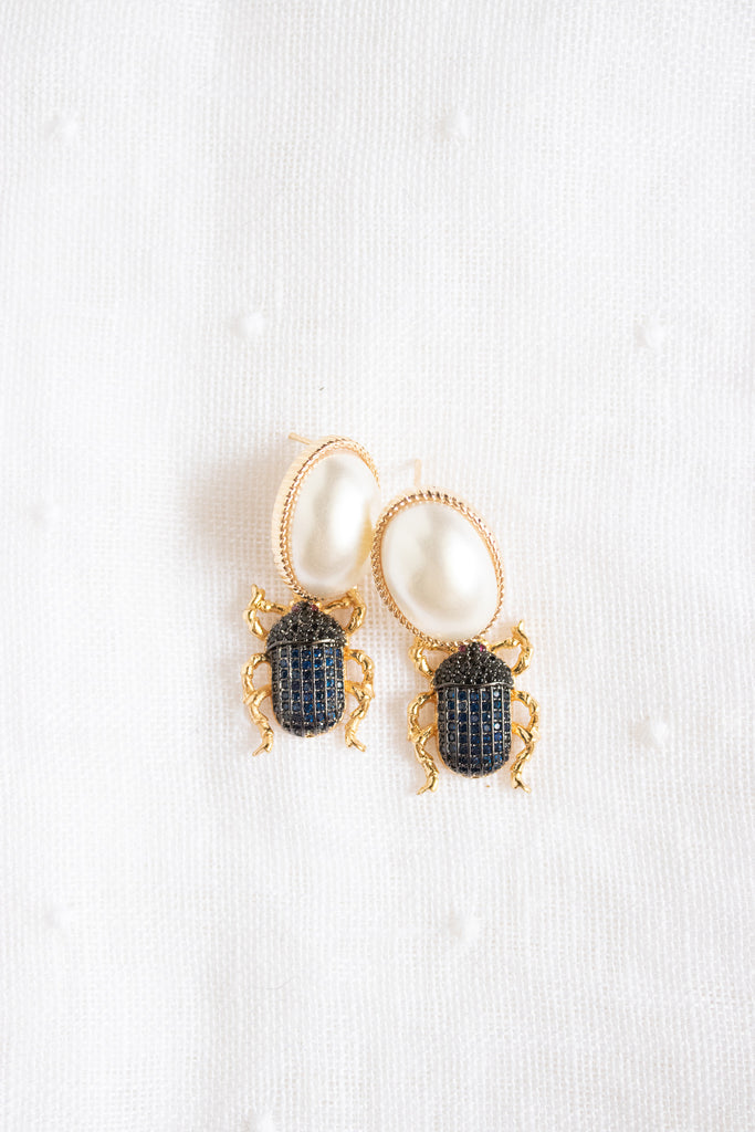 Pearl Beetle Earring Designs