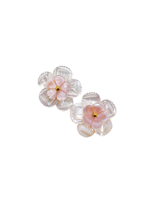 Eloise Floral Studs • Light Pink