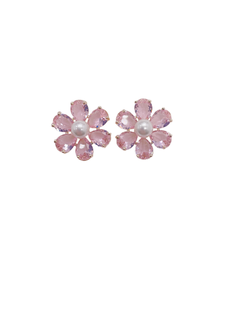 Olivia floral studs • light pink